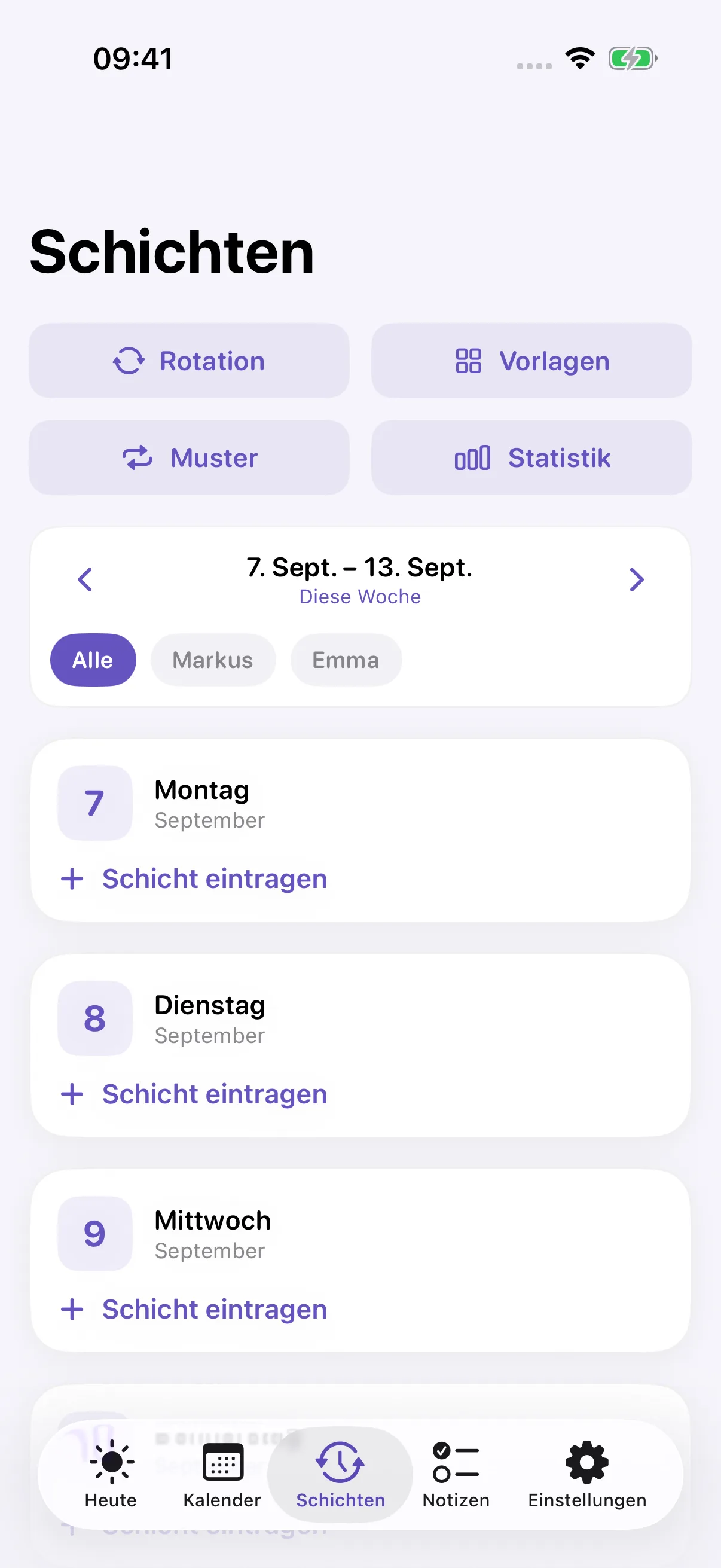 Famalio Schichtplan
